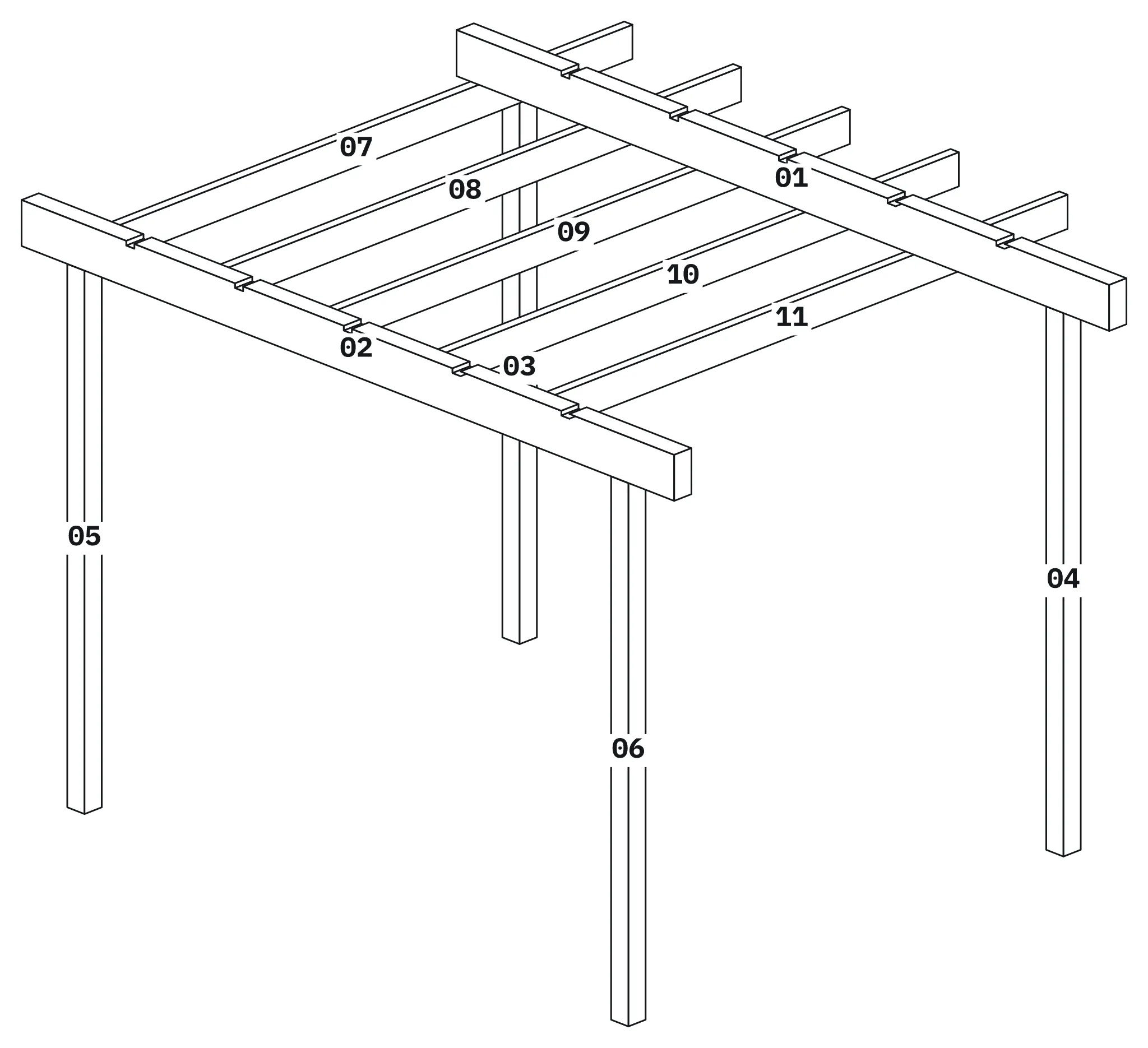 Drawing of Pergola, made by the project CLI