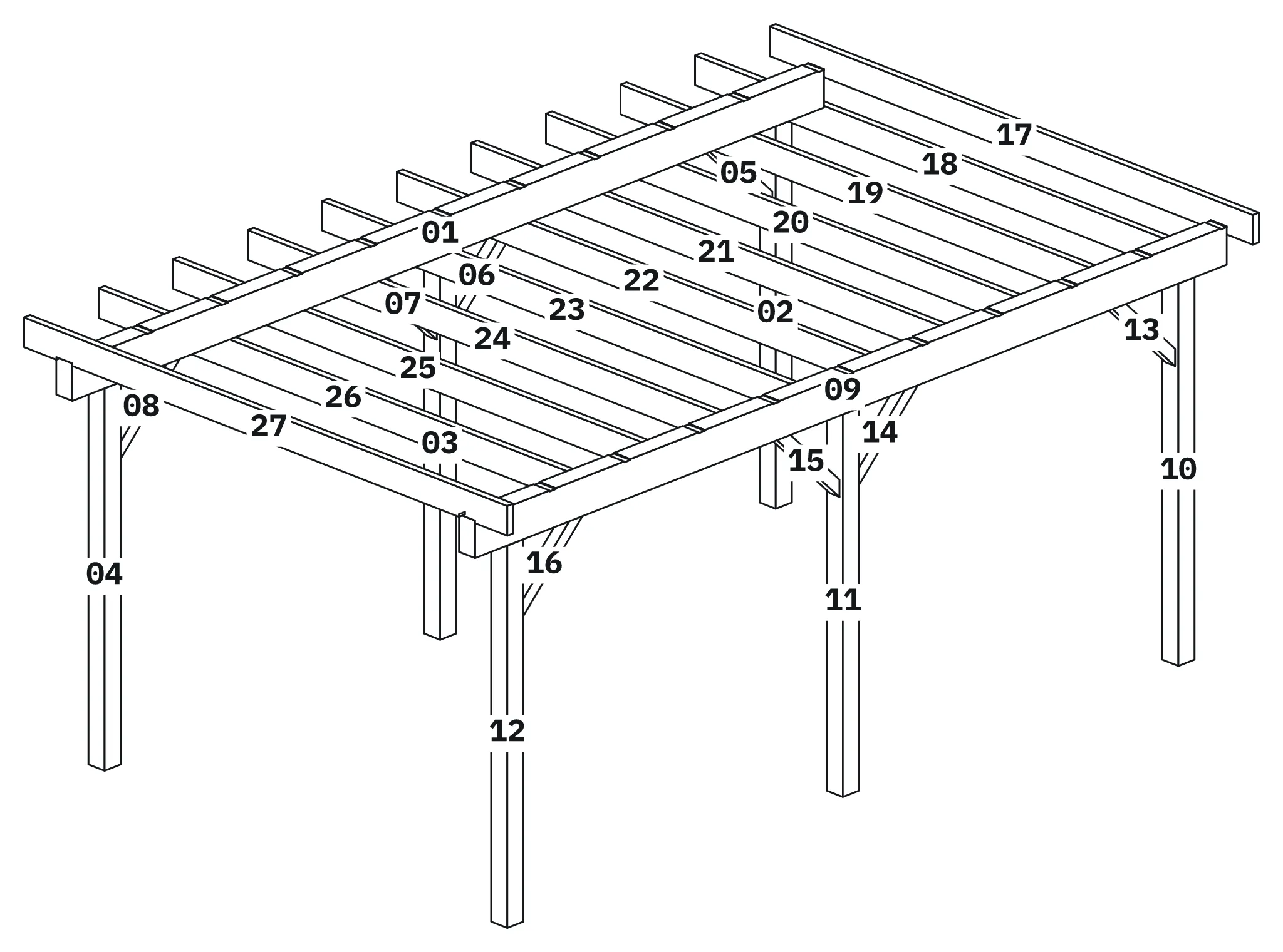 Drawing of Single carport, made by the project CLI