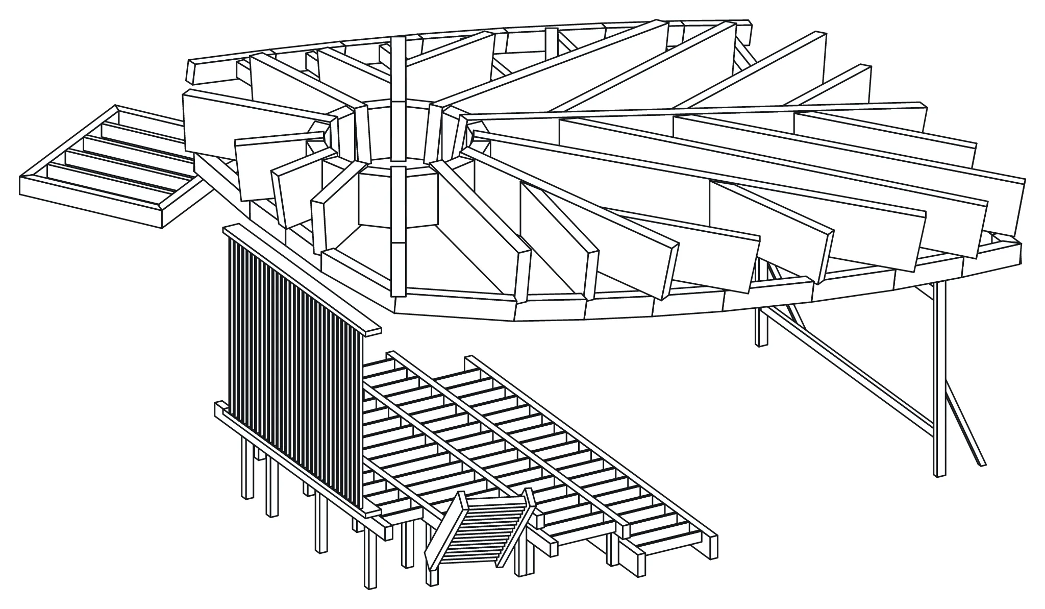 Drawing of The Hollow forest cinema, made by the project CLI